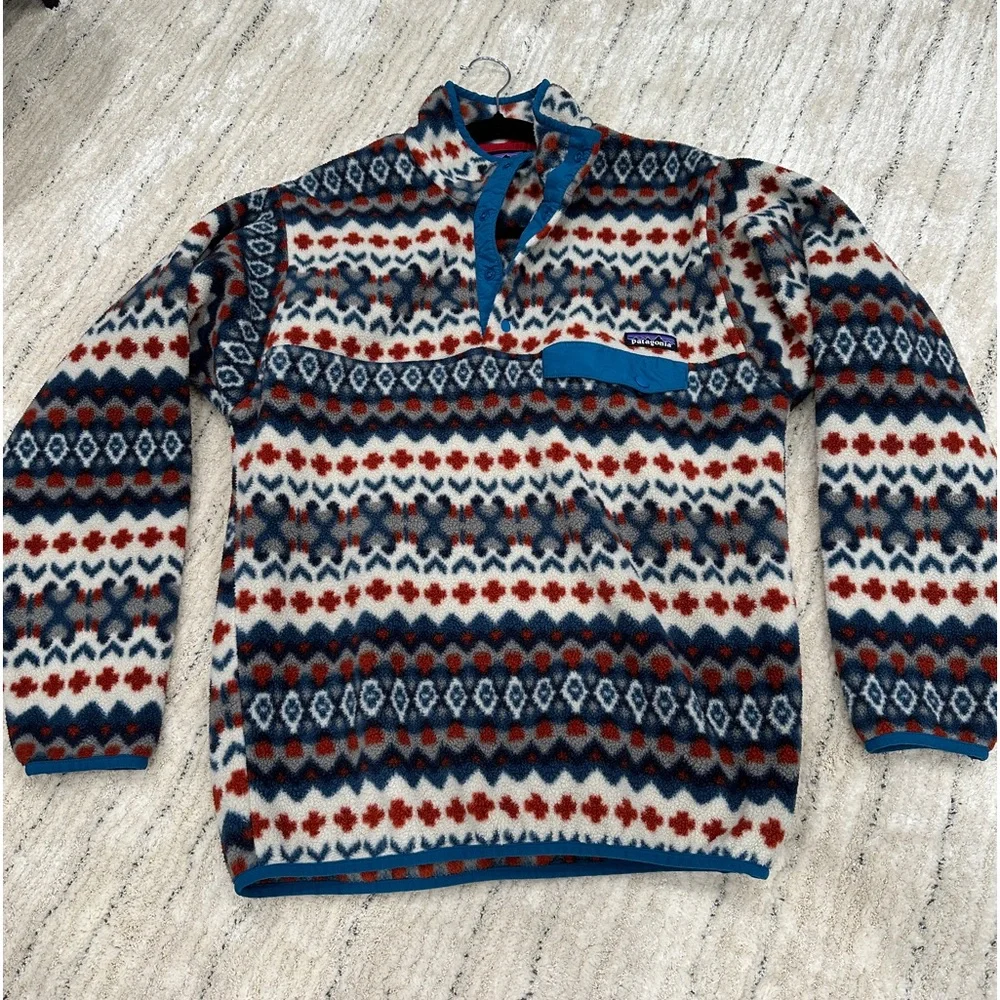 🚫SOLD🚫Patagonia Synchilla Snap T Fleece Pullover Cliff Underwater Blue - Picture 2 of 6